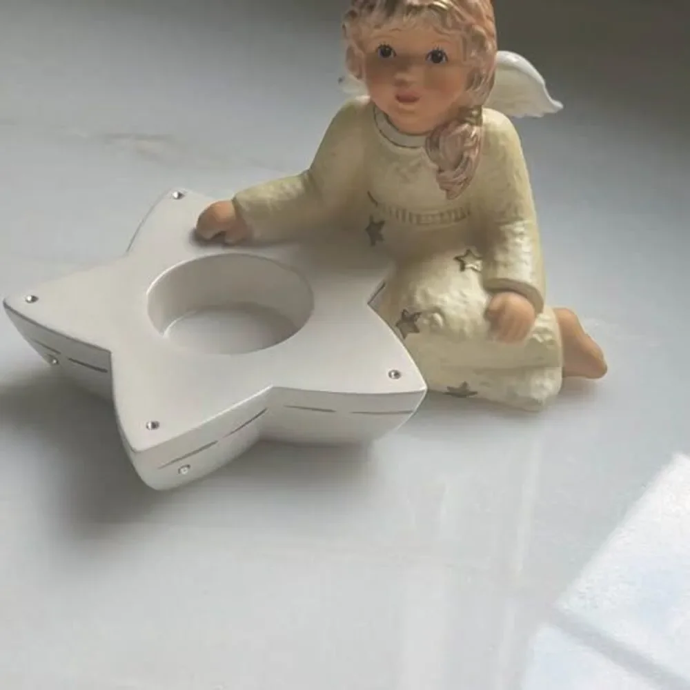 Hummel Starlight Ceramic Angel with Star Candle Holder